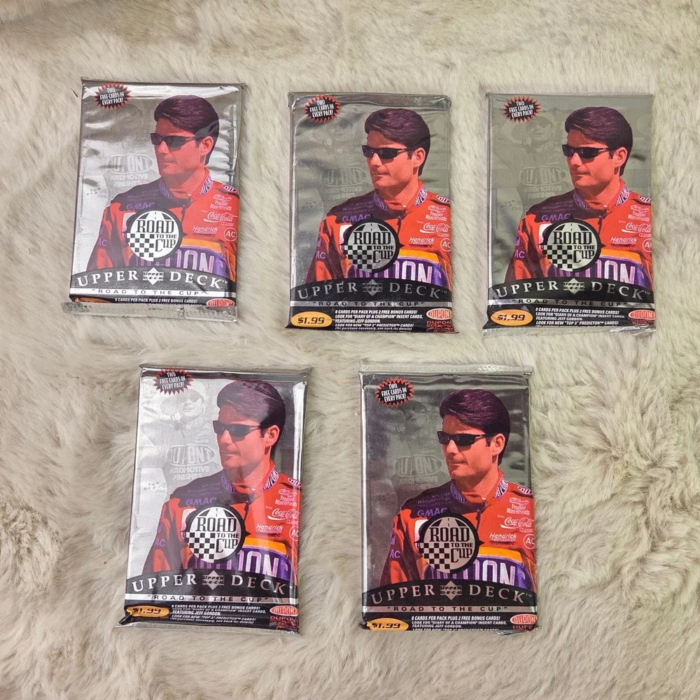 1996 Upper Deck Road to the Cup NASCAR Trading Card Packs Lot of 5 Jeff Gordon